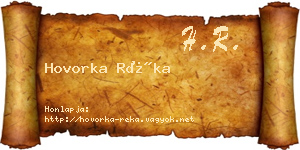 Hovorka Réka névjegykártya